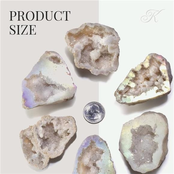 Angel Aura Quartz Geode-Titanium Bonded High Energy Crystal Cuarzo Cluster/Druzy - Picture 5 of 6